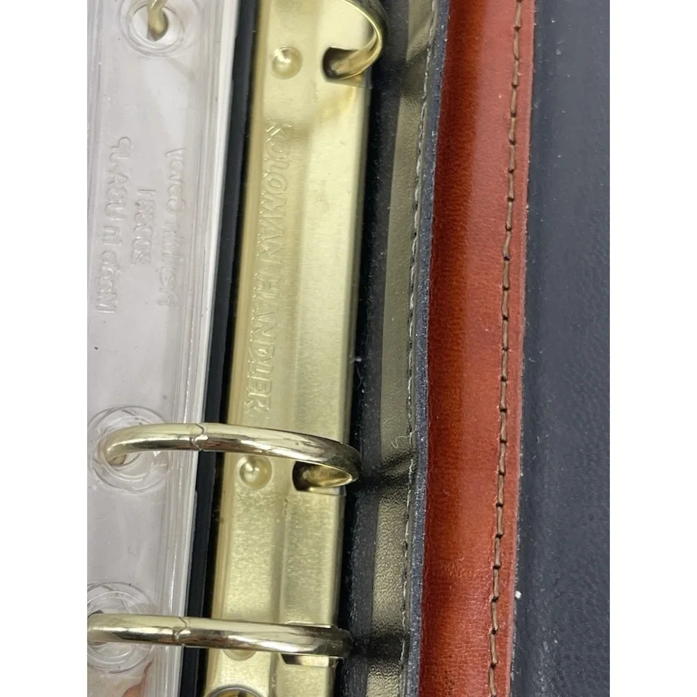Bosca Leather Organizer Planner Binder Brown‎ Hand Stained Hide USA